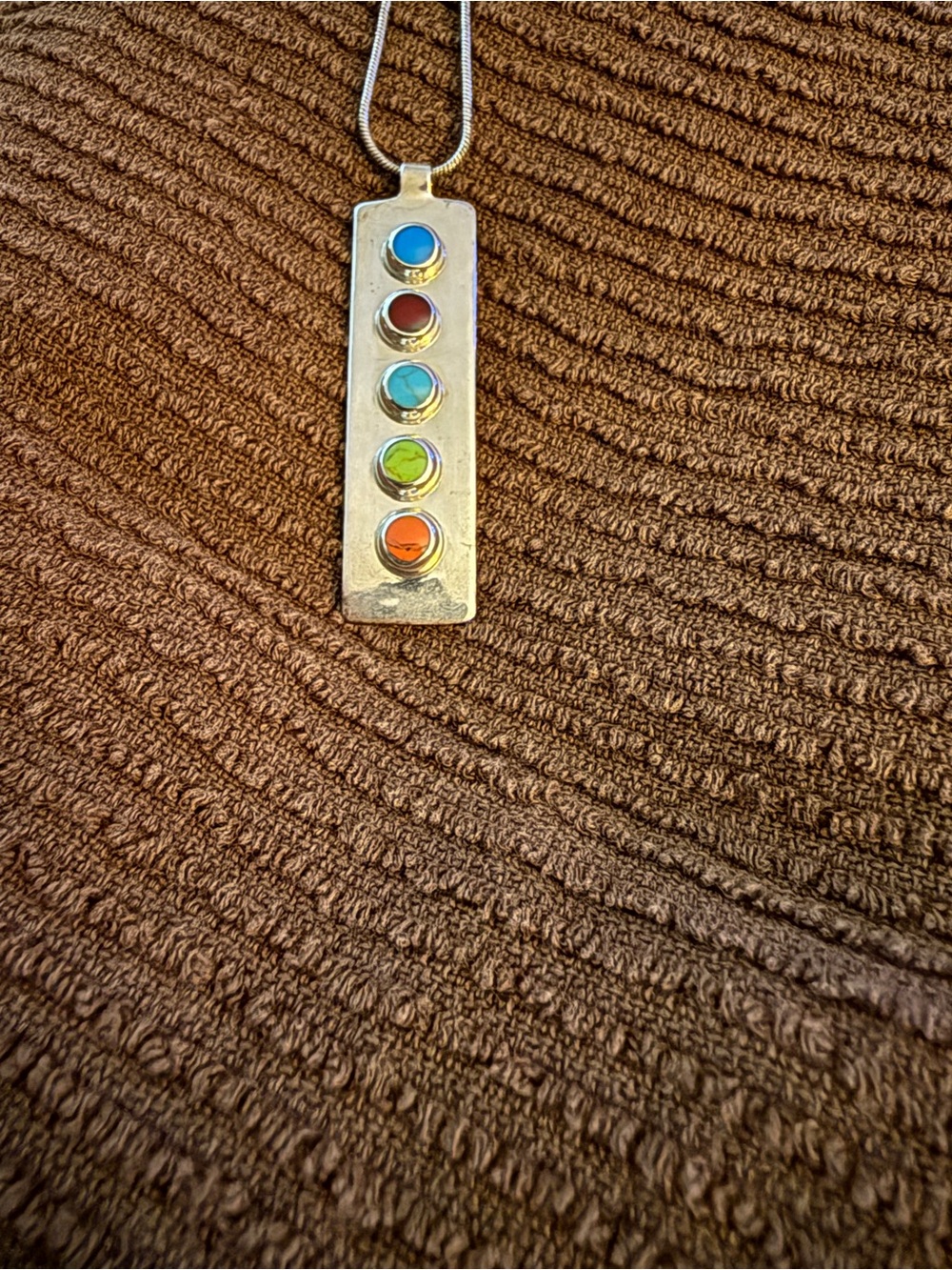 Multicolor Vertical Disc Pendant Necklace - Women Jewelry